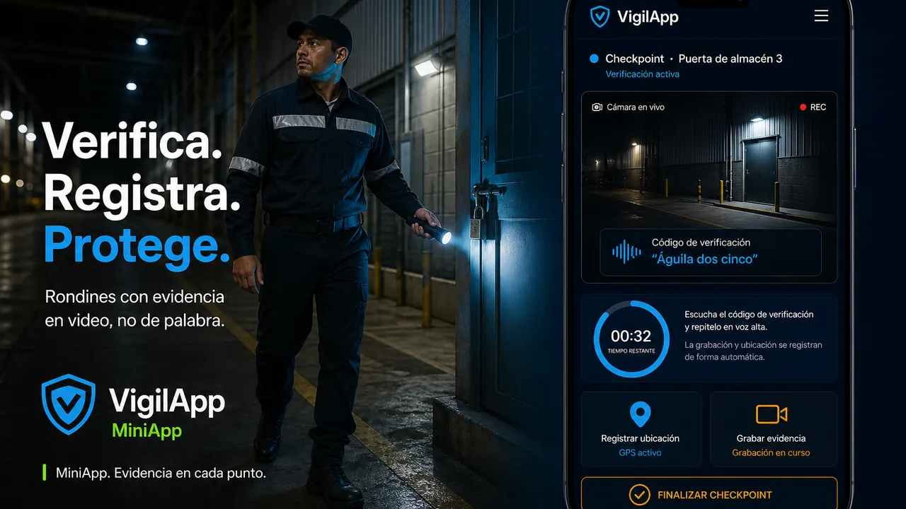 MiniApp VigilApp: rondín con evidencia de posición